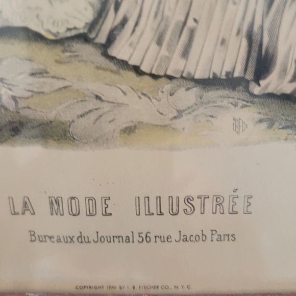 La Mode Illustree Framed Print Bureaux du Journal 56 Rue Jacob Paris 1840 - Picture 4 of 4